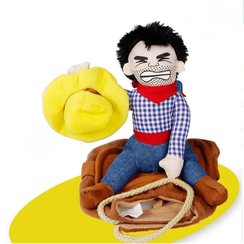 WHITE Color Pet Cowboy Riding Costume For Dogs And Cats
