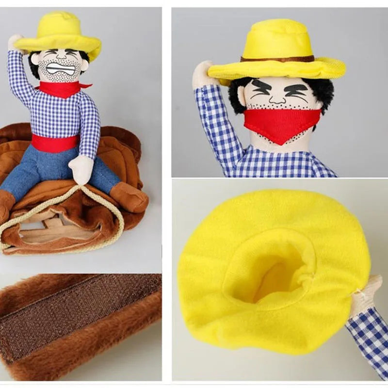 Pet Cowboy Riding Costume For Dogs And Cats
