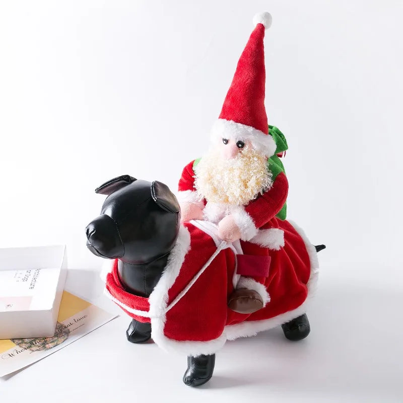 Christmas Reindeer Dog Costume Santa Holiday Pet Outfit