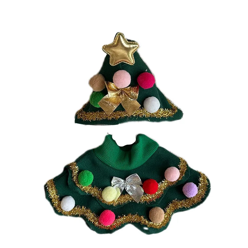 Christmas Tree Pet Cape Shawl Costume for Dogs & Cats