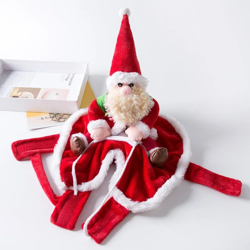Christmas Reindeer Dog Costume Santa Holiday Pet Outfit