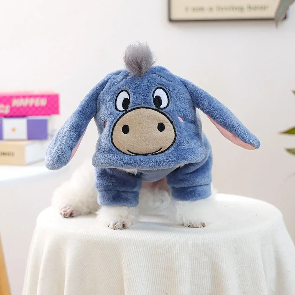 Flannel Animal Cosplay Pet Hoodie For Small Dogs & Cats
