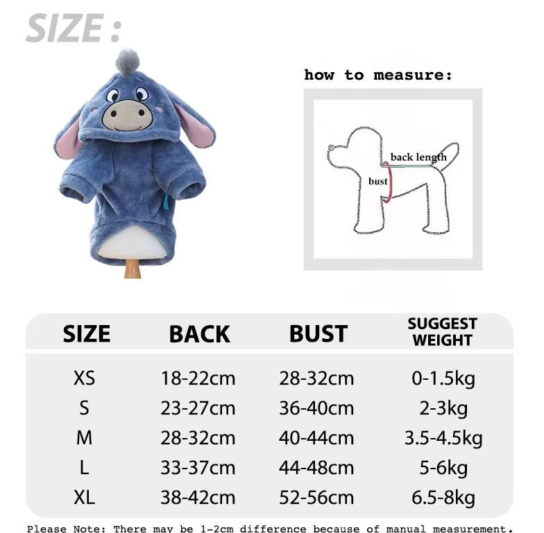 Kuscheliger Tier-Hoodie für Hunde & Katzen